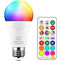 iLC Bombillas Colores RGBW 85W Equivalente LED Bombilla Regulable Cambio de Color Edison 12W E27 - RGB Control remoto…